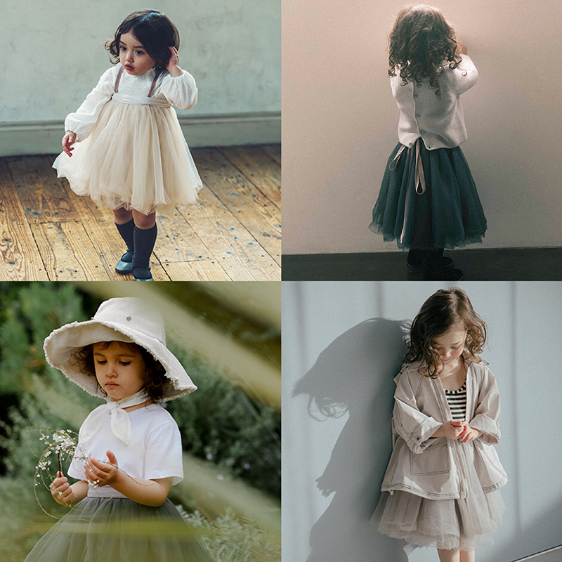 ベビー＆キッズ チュチュスカートのカジュアルコーデ、ブラウス、カーディガン