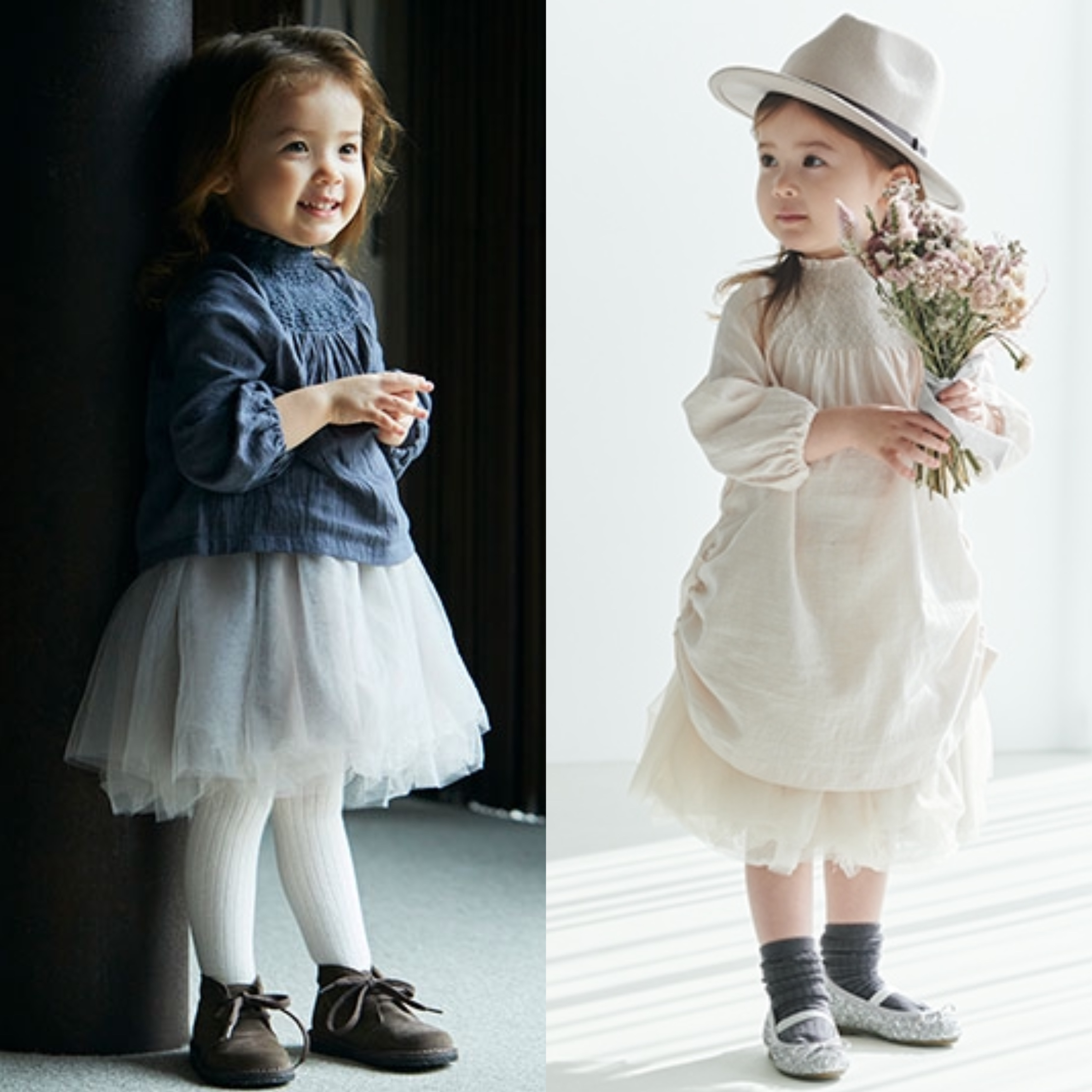 ベビースカート チュチュの入園式・卒園式コーデ、ネイビーブラウス