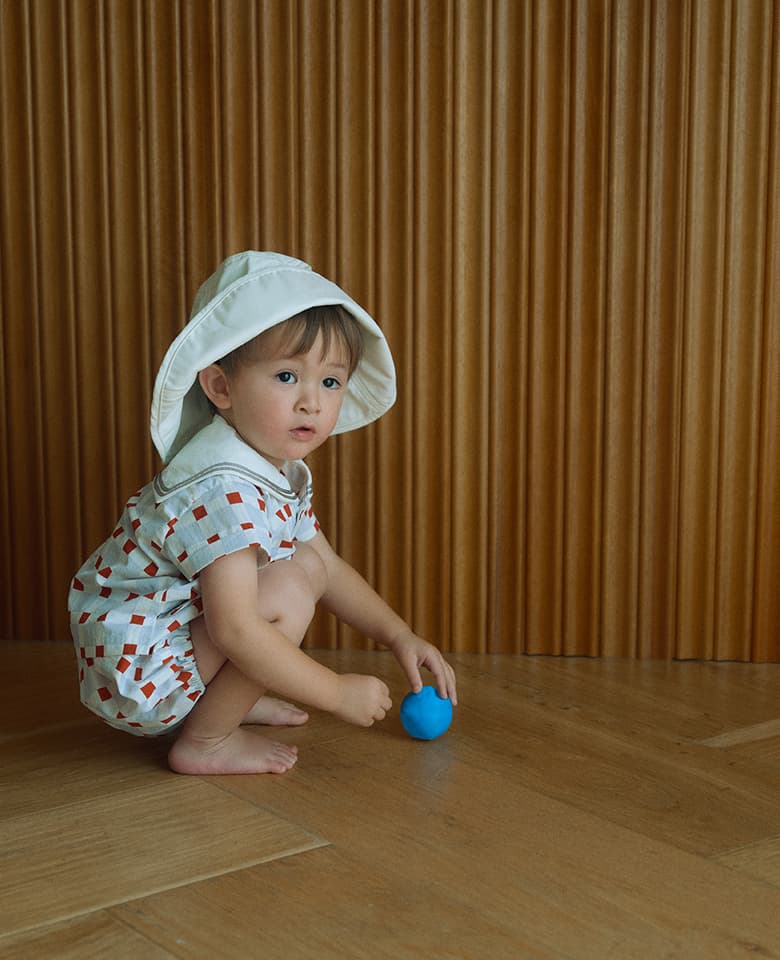 paddle rompers | block blue