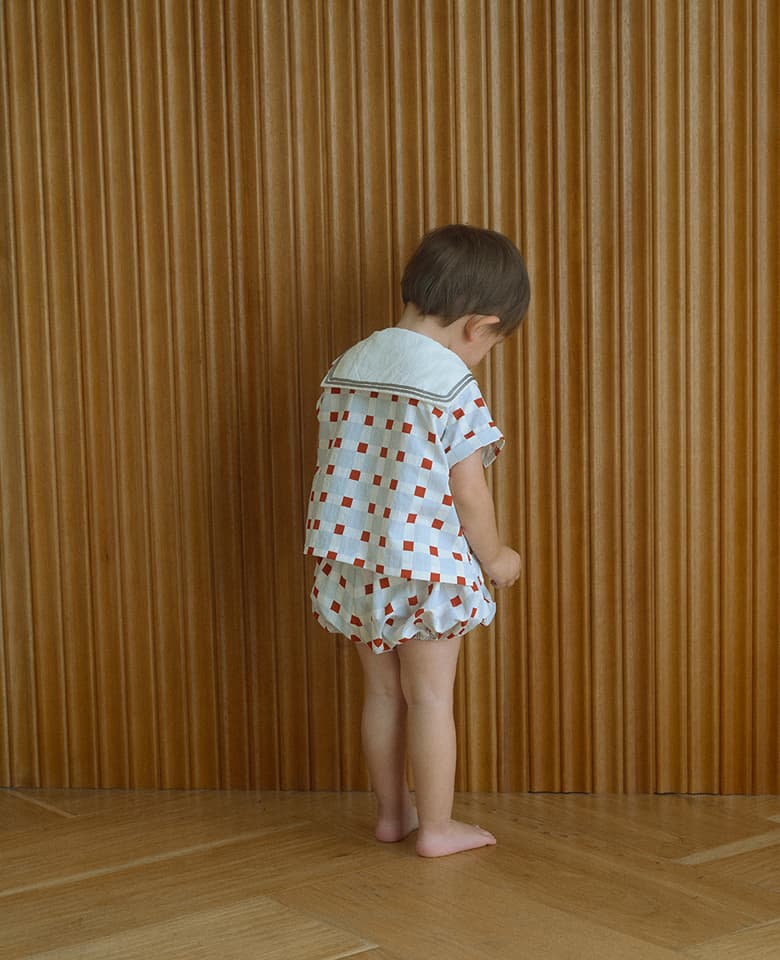 paddle rompers | block blue