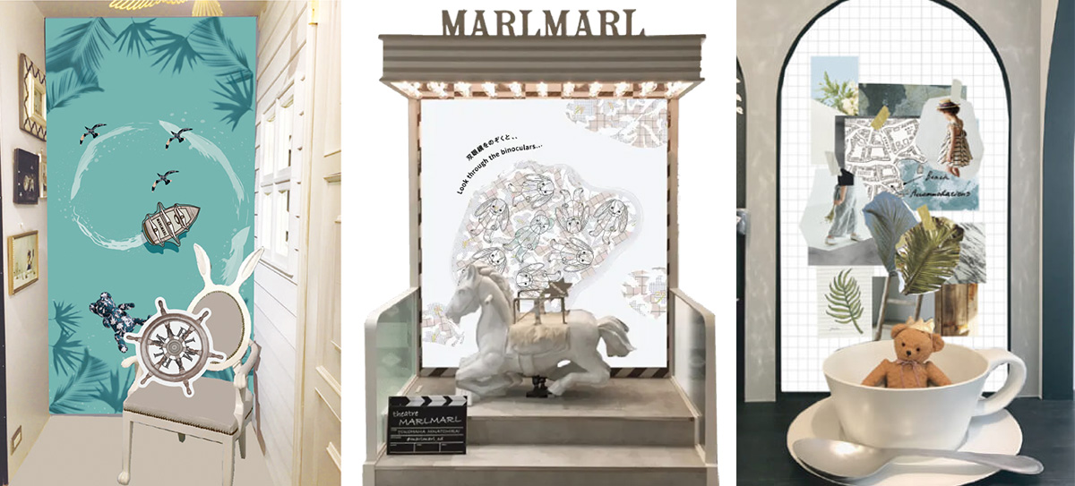 ショップのフォトブースもloisir仕様