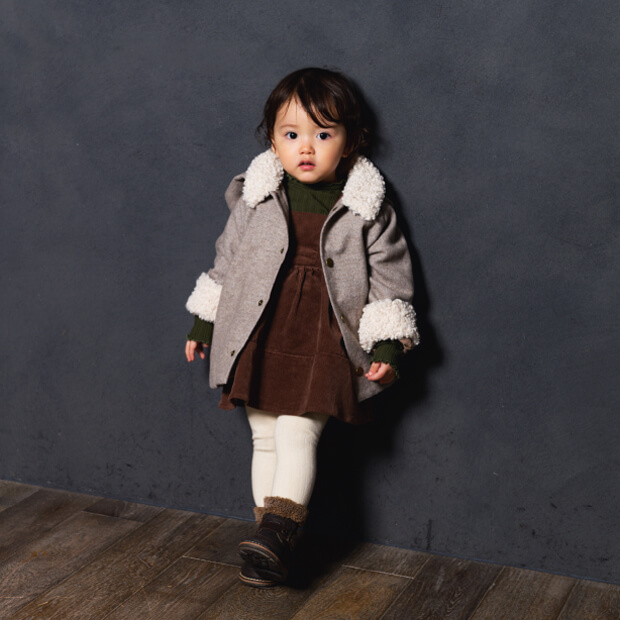 0-1 girls mid winter outfit model