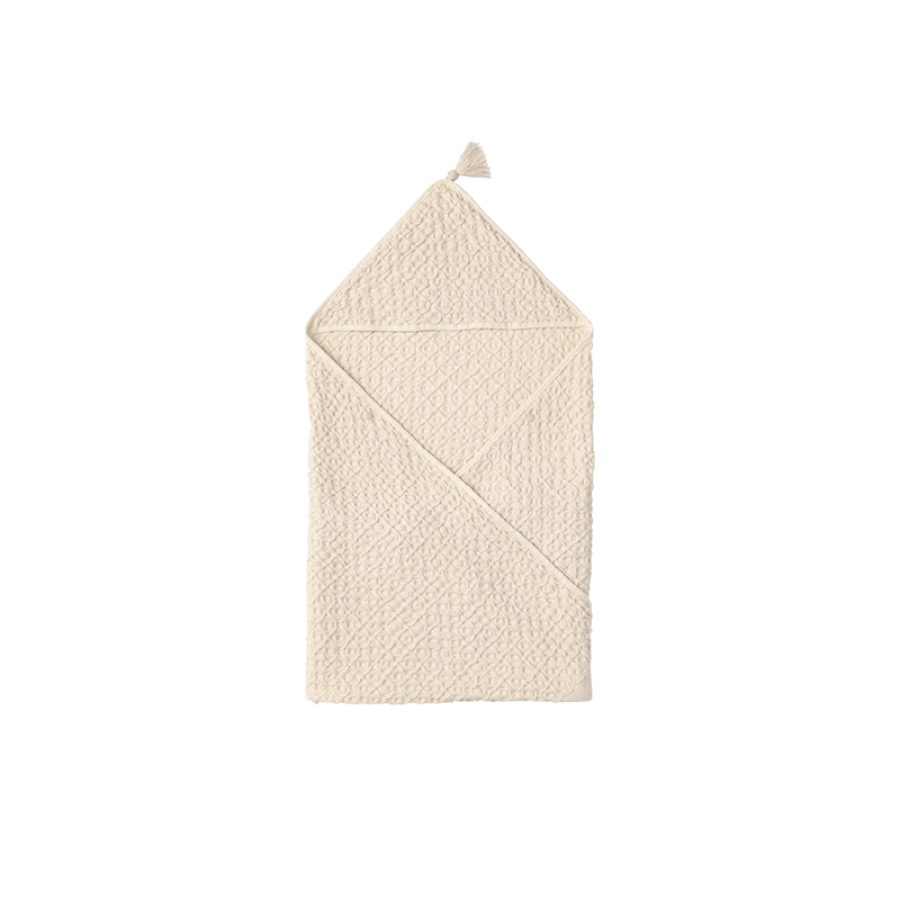 オーガニックフード付きタオル　hooded towel 1 ivory（¥11,000）