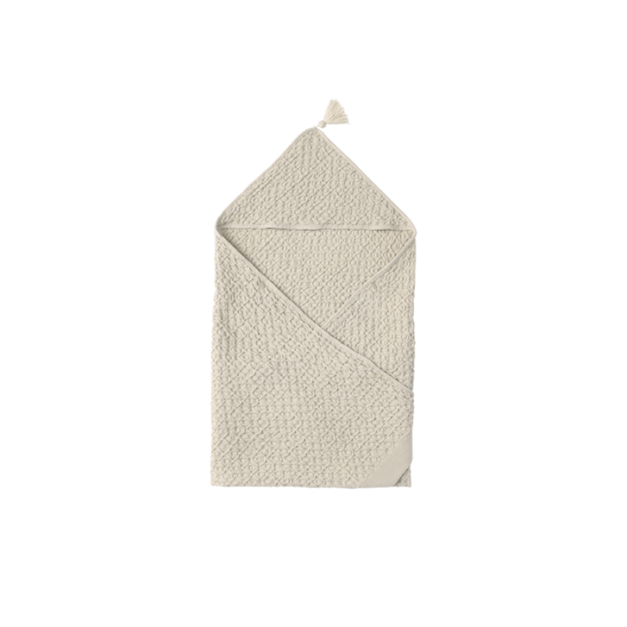 オーガニックフード付きタオル　hooded towel 3 ice grey（¥11,000）