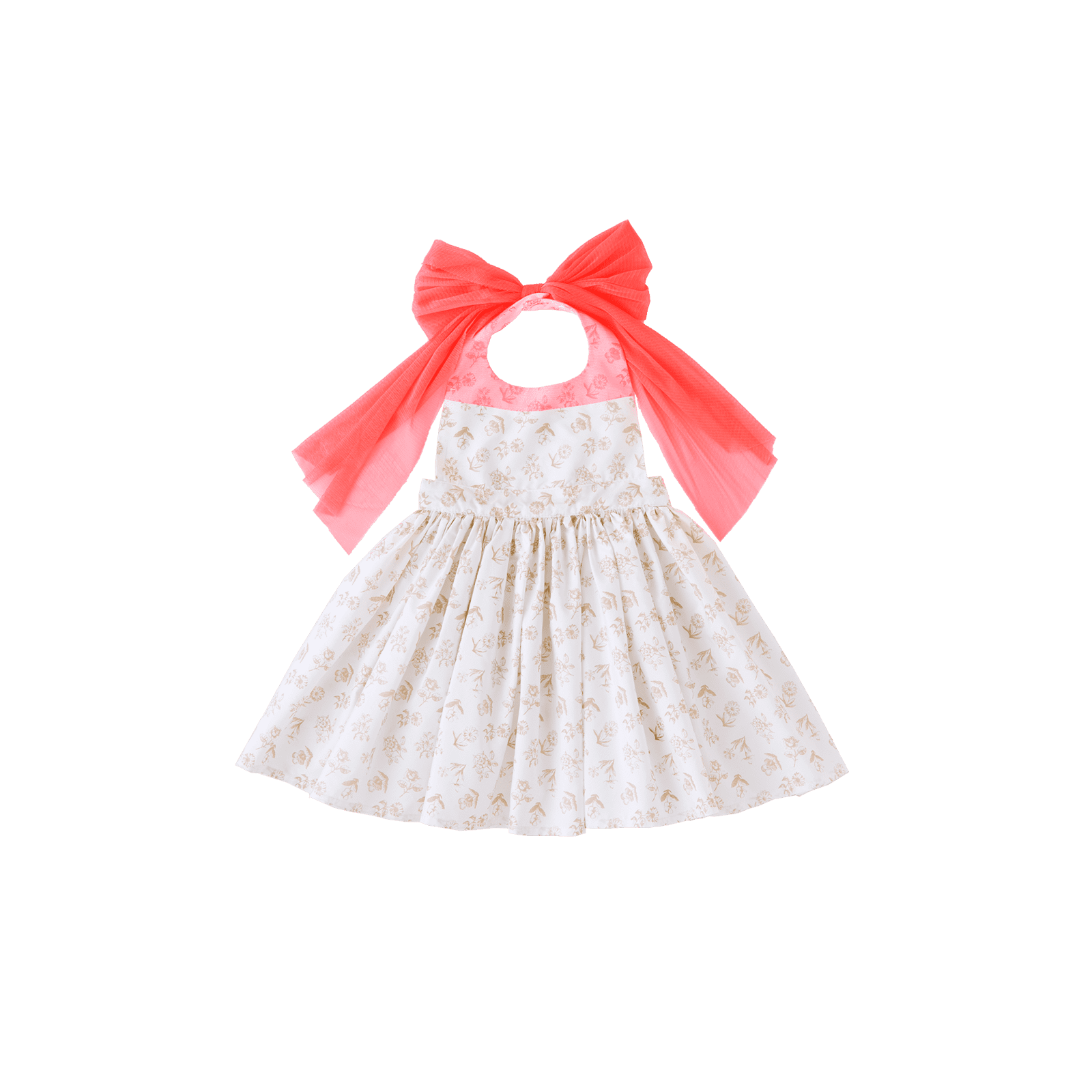 マールマール 女の子用お食事エプロン bouquet 5 white flower