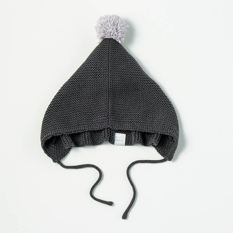 マールマール　ニットパンツ&ニット帽セット　黒スミ knit bonnet 3 sumi | ギフト・スタイ・出産祝いのMARLMARL（マール