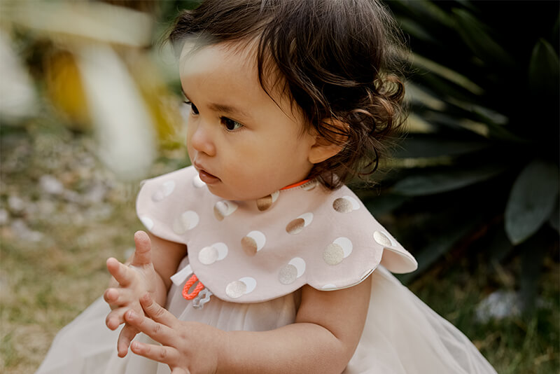 まあるいよだれかけjoujou 3 string pink