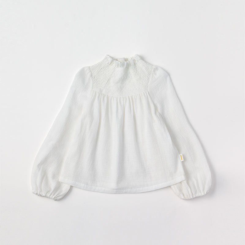 blouses 1 shirring white | ギフト・スタイ・出産祝いのMARLMARL