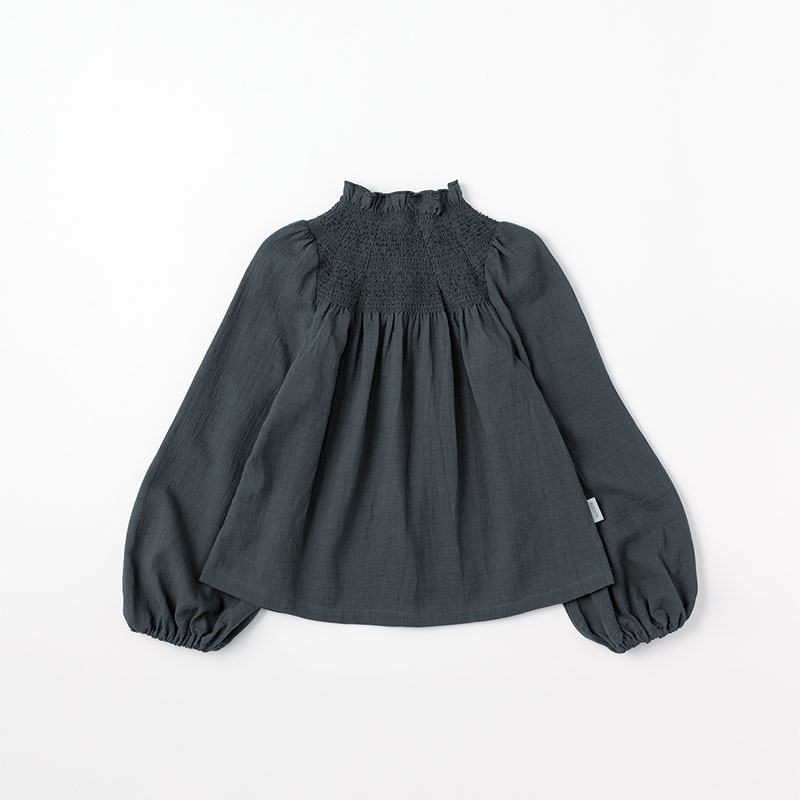 blouses 3 shirring navy | ギフト・スタイ・出産祝いのMARLMARL