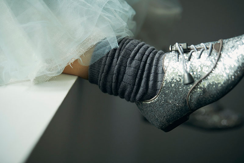 レッグウエアknee socks 2 charcoal