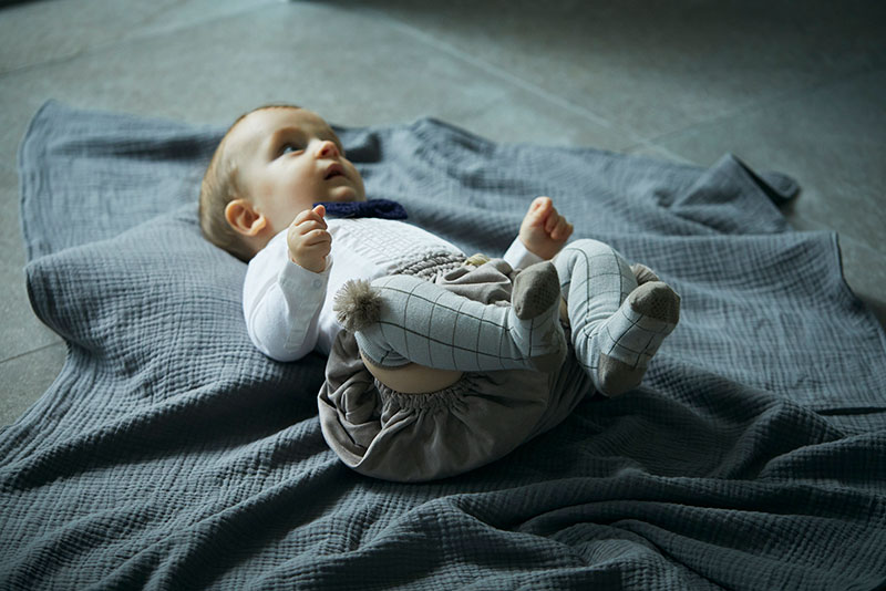 ニーソックスknee socks 4 graph blue