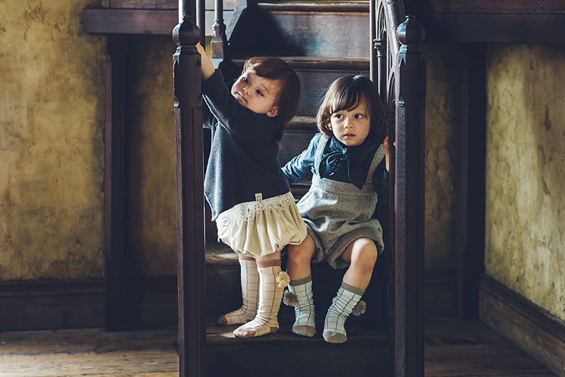 レッグウエアknee socks 4 graph blue