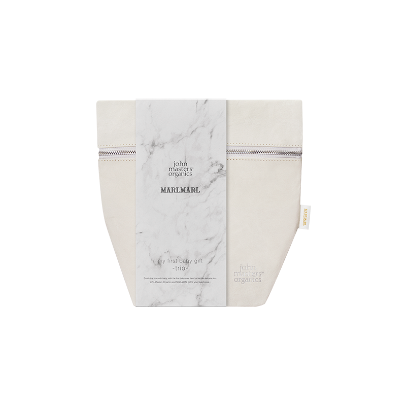 ベビースキンケア&スタイセット（名入れ刺しゅう可） john masters organics ×MARLMARL my first baby gift -trio- | MARLMARL
