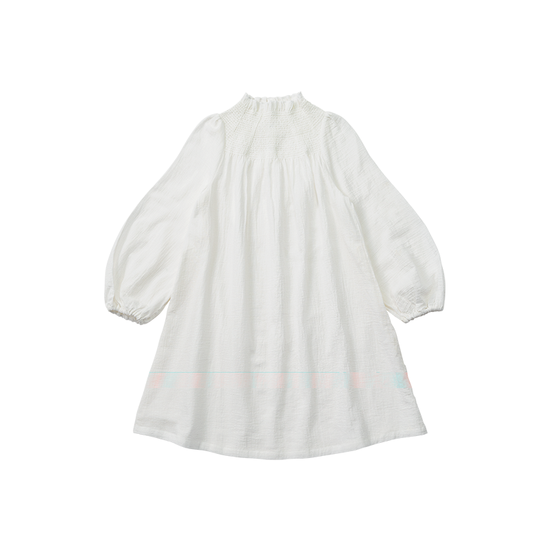dress 1 shirring white