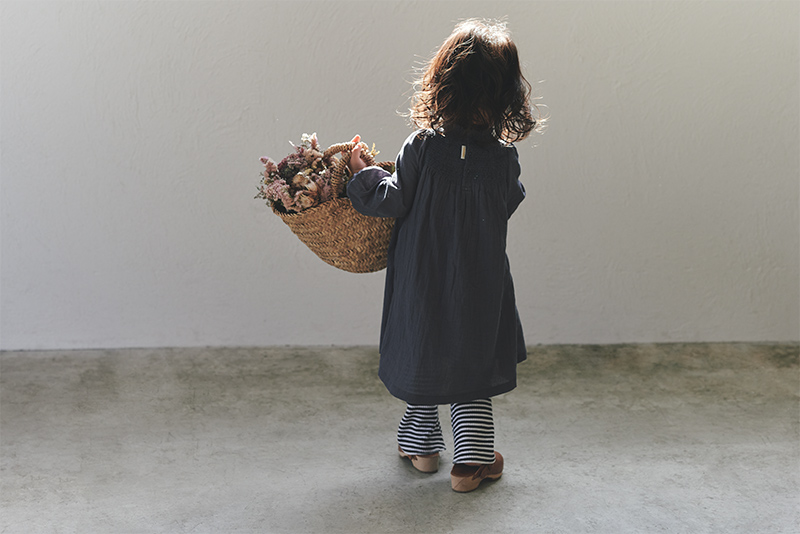 dress 3 shirring navy | ギフト・スタイ・出産祝いのMARLMARL（マール