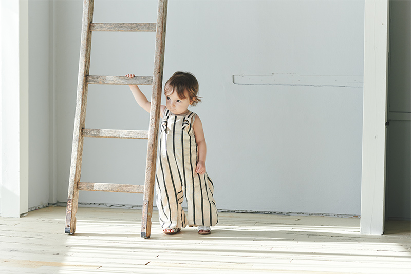 【新品未使用】マールマール loisir salopette 3 stripe loisir salopette 3 stripe | ギフト・スタイ・出産祝いのMARLMARL