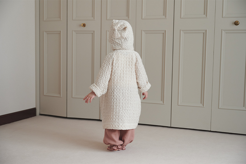hooded bathrobe 1 ivory | ギフト・スタイ・出産祝いのMARLMARL 