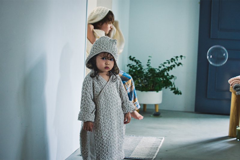 タオルhooded bathrobe 3 ice grey