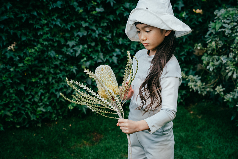 MARLMARLロンパースgrass帽子whiteセット brim 1 white | ギフト・スタイ・出産祝いのMARLMARL（マールマール）