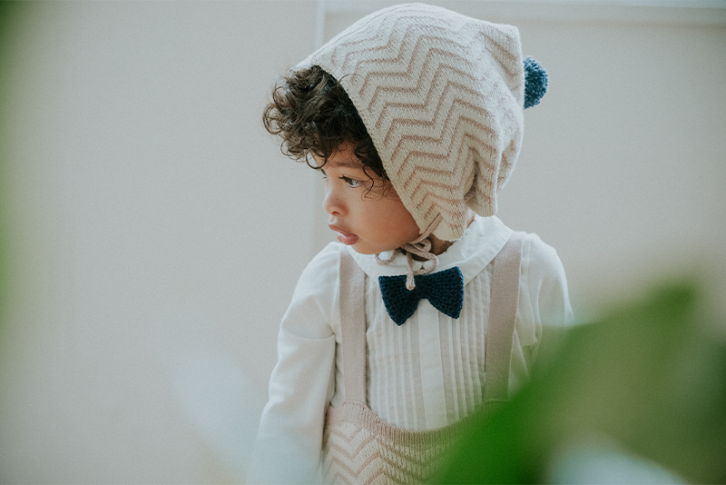 【新品未使用】MARLMARL 足つきニットパンツ ニット帽 2点セット knit bonnet 5 yamaji momo | ギフト・スタイ・出産祝いのMARLMARL