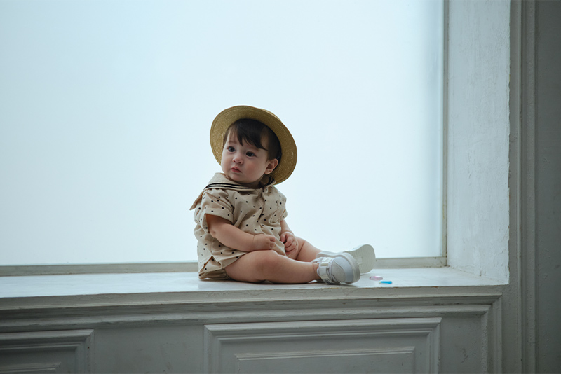 ロンパース paddle rompers 3 pindot