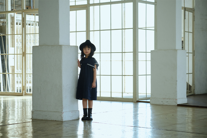 MARLMARL パドルロンパース ネイビー 70-80 セーラー（2回着用） paddle rompers navy | ギフト・スタイ・出産祝いのMARLMARL（マール