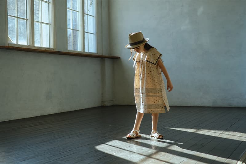 マールマール　ワンピース　ドット　セーラー 90 100 ベージュ paddle dress 3 pindot | ギフト・スタイ・出産祝いのMARLMARL（マール