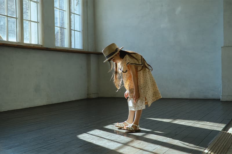 マールマール　ワンピース　ドット　セーラー 90 100 ベージュ paddle dress 3 pindot | ギフト・スタイ・出産祝いのMARLMARL（マール