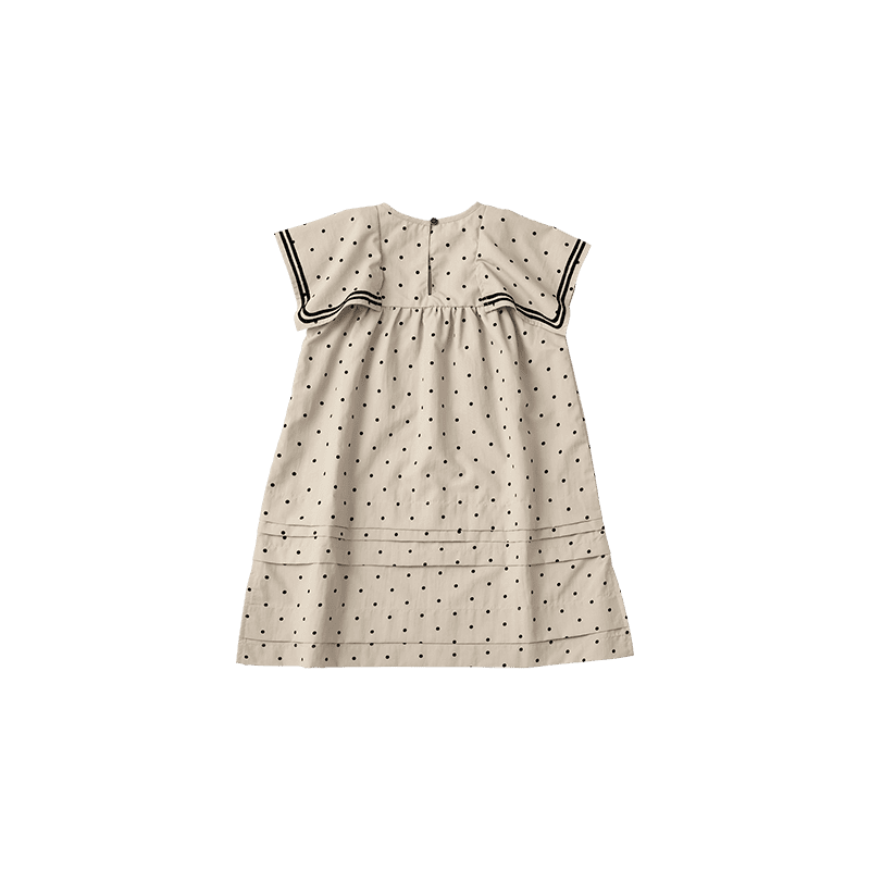 マールマール　ワンピース　ドット　セーラー 90 100 ベージュ paddle dress 3 pindot | ギフト・スタイ・出産祝いのMARLMARL（マール