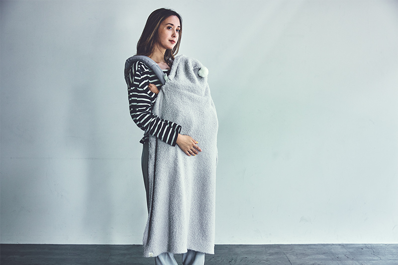 ゆりんこ　MARL MARL おくるみ　スタイ hooded blanket 2 ice grey | ギフト・スタイ・出産祝いのMARLMARL