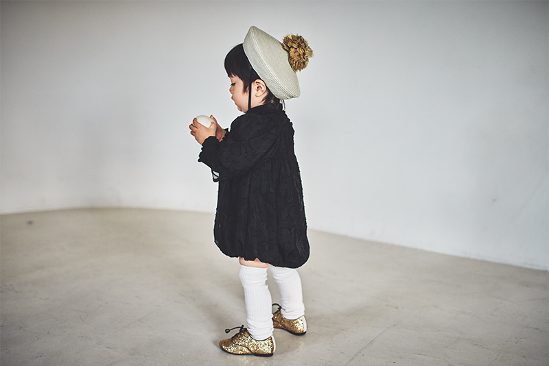 pompadour rompers 5 leaf black | ギフト・スタイ・出産祝いの