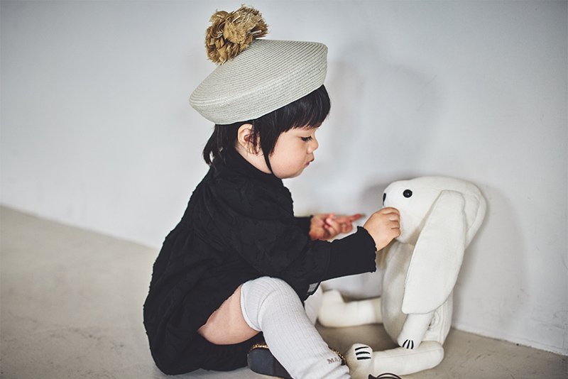 pompadour rompers 5 leaf black | ギフト・スタイ・出産祝いの