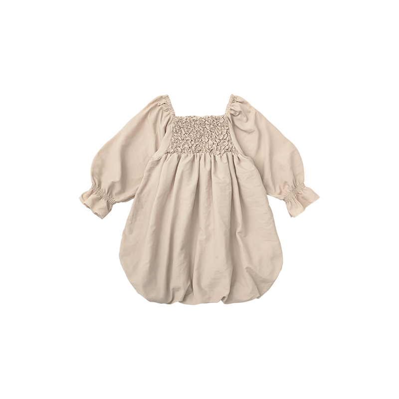 MARLMARL pompadour dress マールマールドレス 24AW pompadour dress 2 beige | ギフト・スタイ・出産祝いのMARLMARL