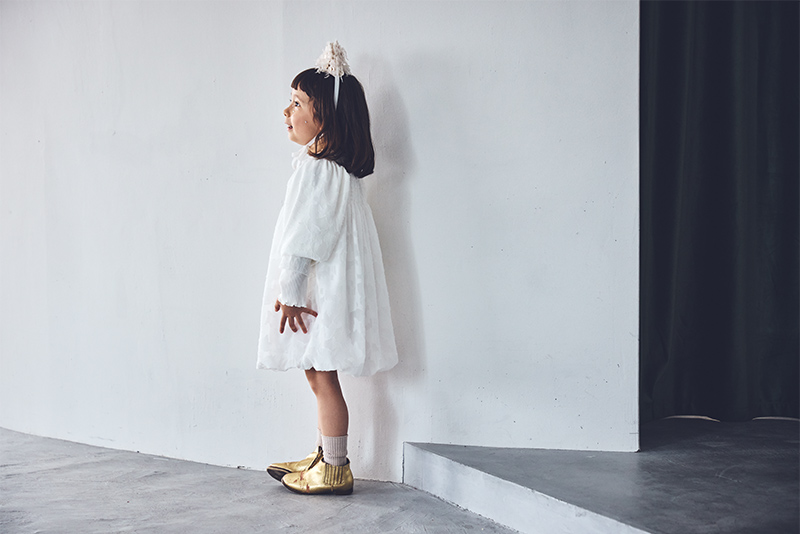 pompadour dress 4 leaf white | ギフト・スタイ・出産祝いのMARLMARL