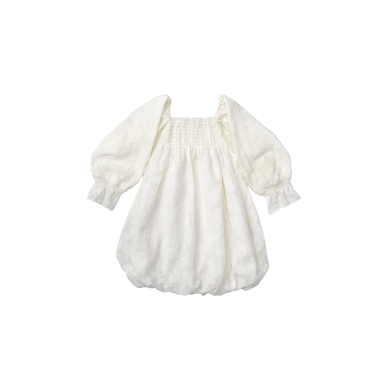 pompadour dress 4 leaf white | ギフト・スタイ・出産祝いのMARLMARL