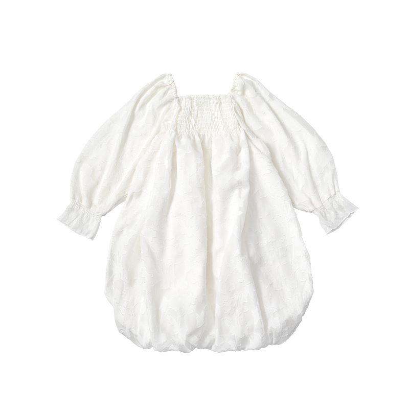 pompadour dress 4 leaf white | ギフト・スタイ・出産祝いのMARLMARL