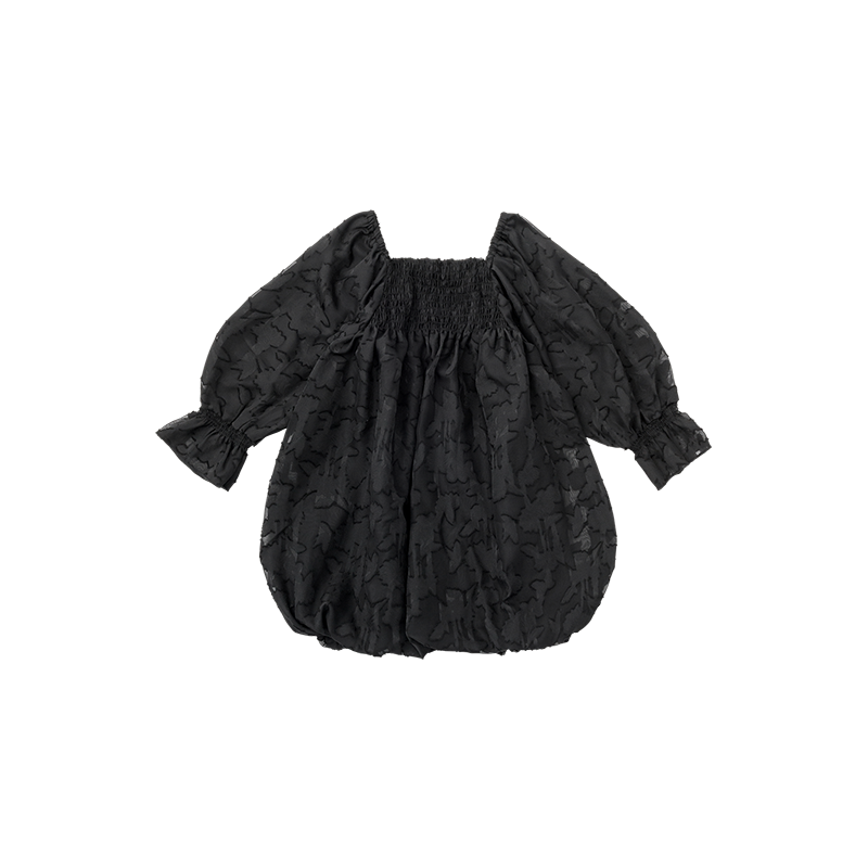 pompadour dress 5 leaf black | ギフト・スタイ・出産祝いのMARLMARL