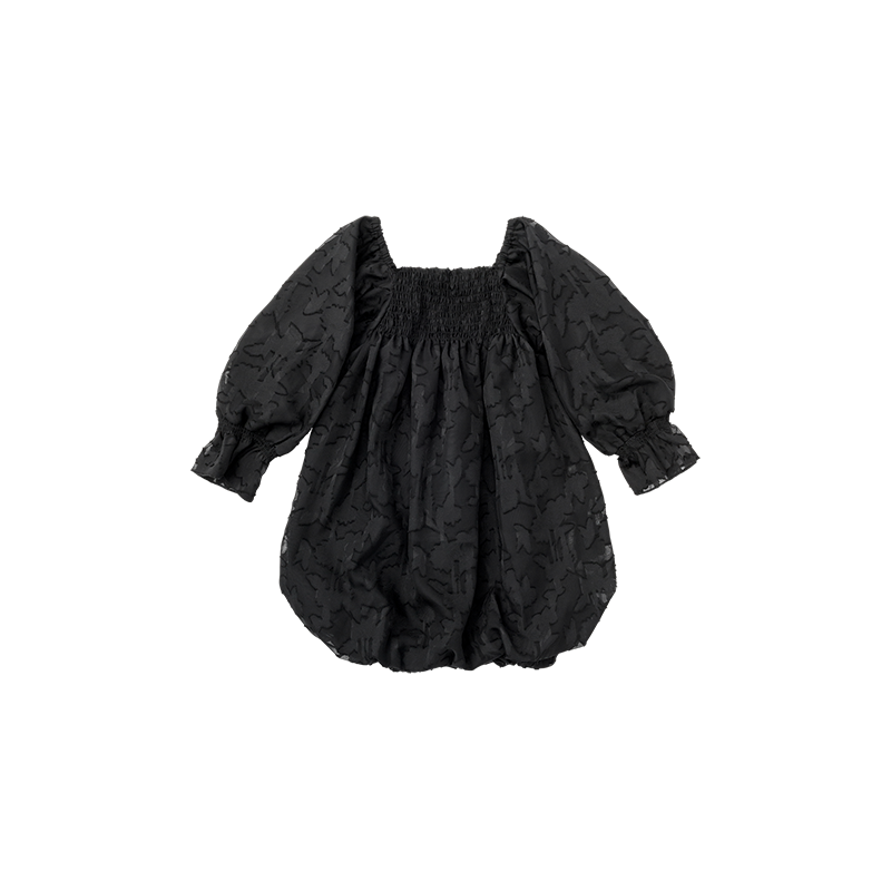 pompadour dress 5 leaf black