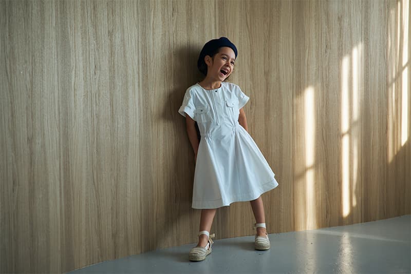 MARLMARL サファリドレス ホワイト 80~90 safari dress white | ギフト・スタイ・出産祝いのMARLMARL（マール