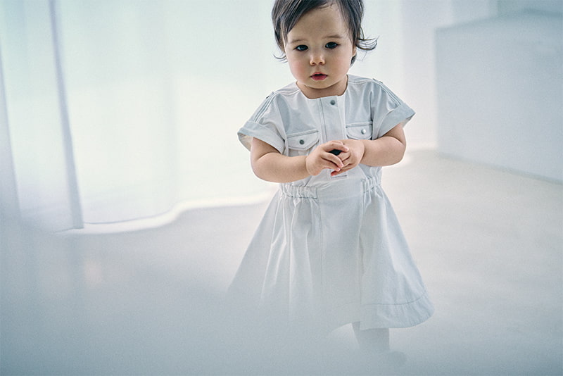 MARLMARL サファリドレス ホワイト 80~90 safari dress white | ギフト・スタイ・出産祝いのMARLMARL（マール