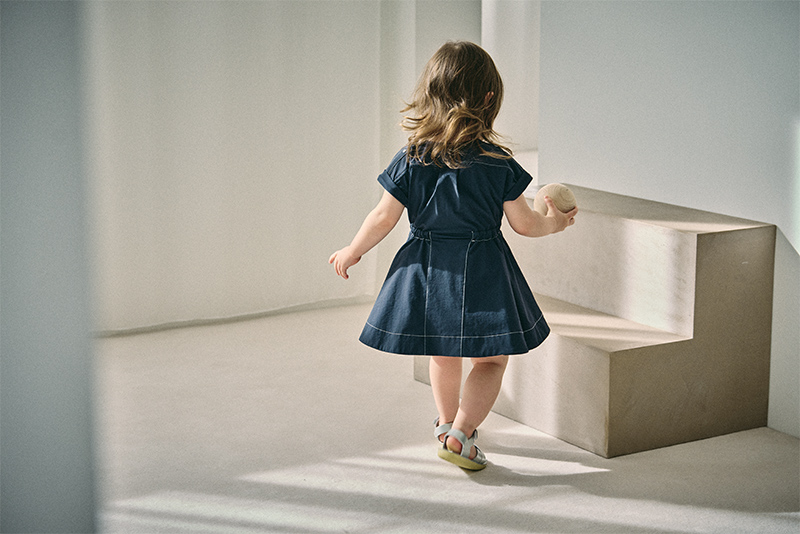 MARL MARL dress 3 shirring navy ワンピース dress 3 shirring navy | ギフト・スタイ・出産祝いのMARLMARL（マール