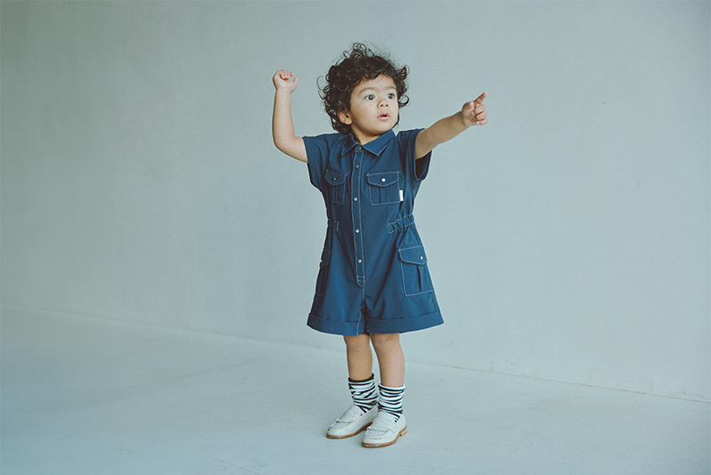 MARLMARL プレイウェア ジャンプスーツ　ネイビー safari jumpsuits navy | ギフト・スタイ・出産祝いのMARLMARL（マール