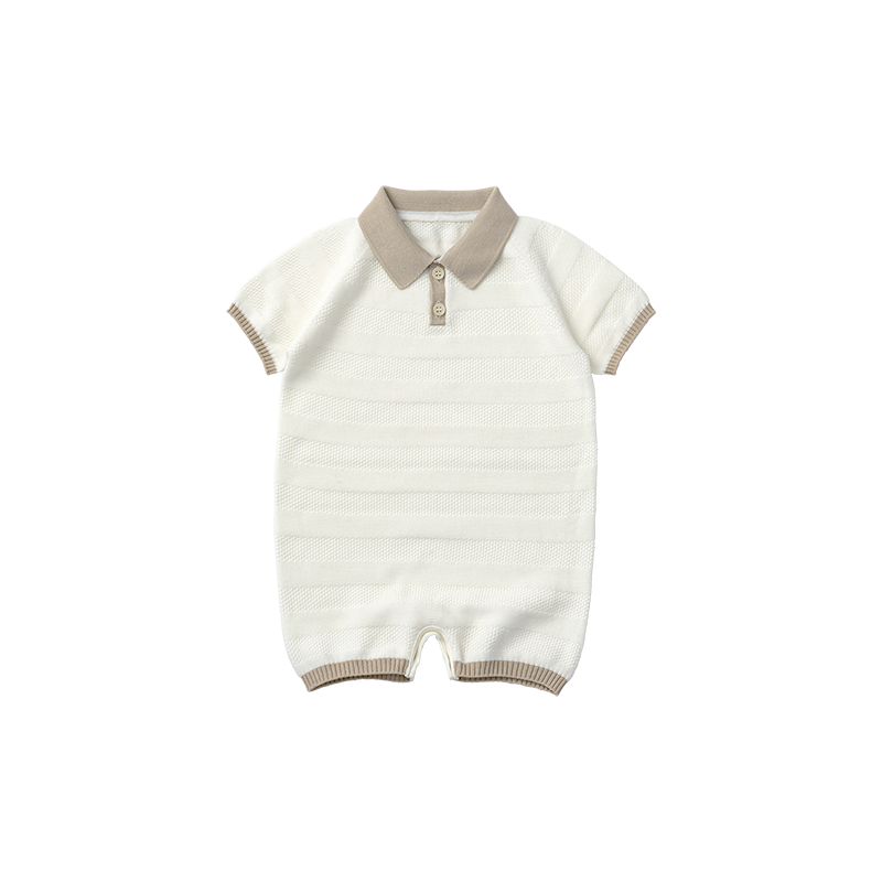 knit polo rompers shiro | ギフト・スタイ・出産祝いのMARLMARL