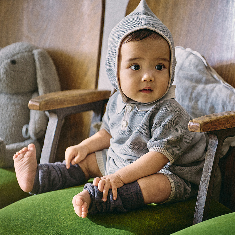 knit polo rompers nezu