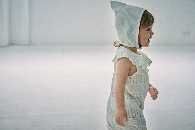 knit frill rompers shiro | ギフト・スタイ・出産祝いのMARLMARL