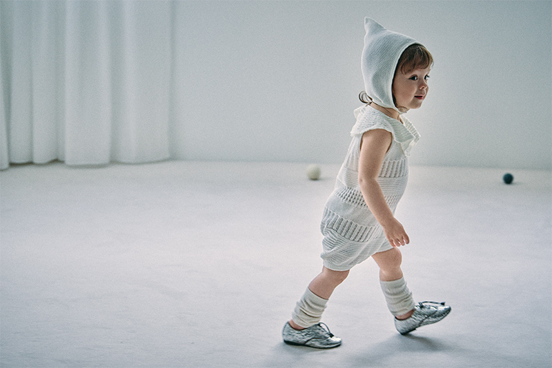 knit frill rompers shiro | ギフト・スタイ・出産祝いのMARLMARL