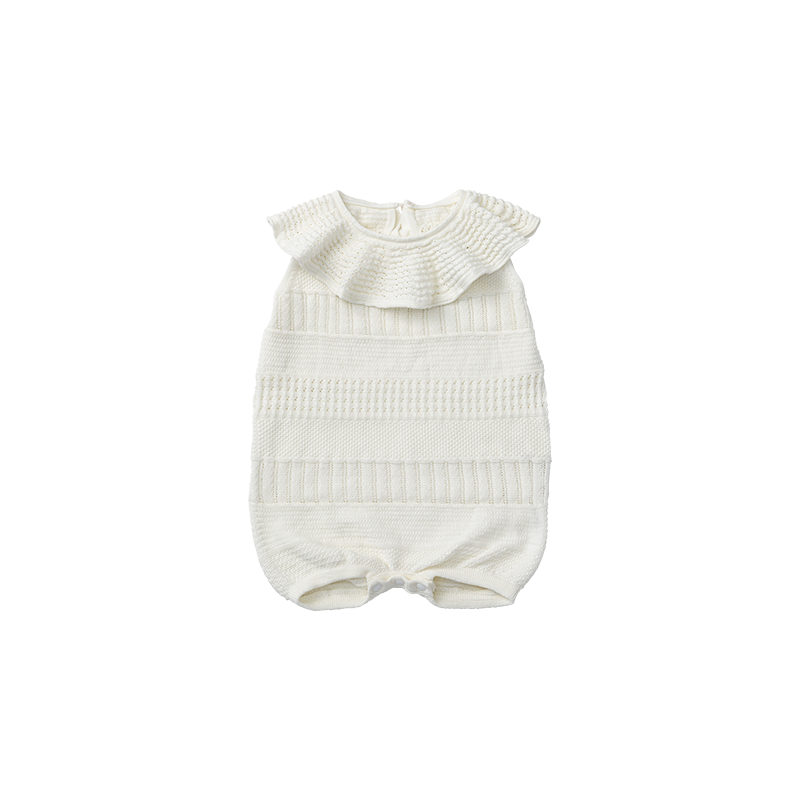 knit frill rompers shiro | ギフト・スタイ・出産祝いのMARLMARL