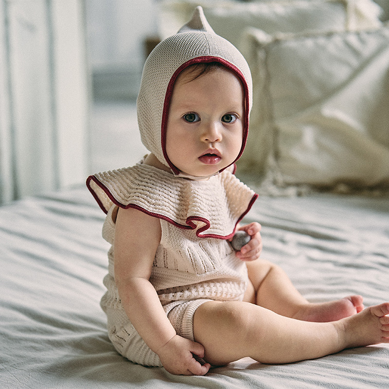 knit frill rompers beni