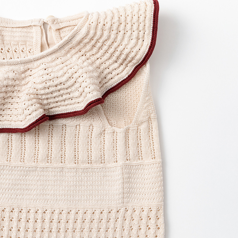 knit frill rompers beni | ギフト・スタイ・出産祝いのMARLMARL