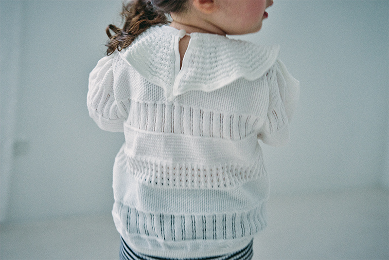 knit frill blouses shiro | ギフト・スタイ・出産祝いのMARLMARL